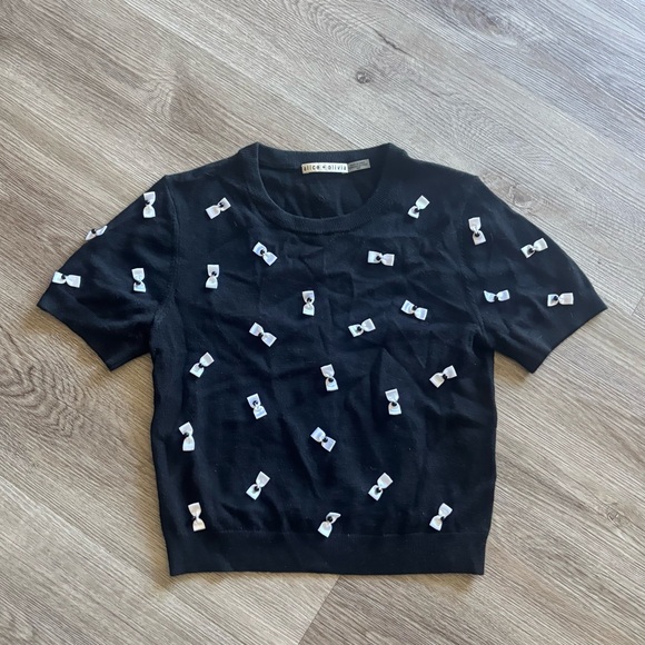 Alice and Olivia Ciara Bow Embellished Sweater - Picture 8 of 12